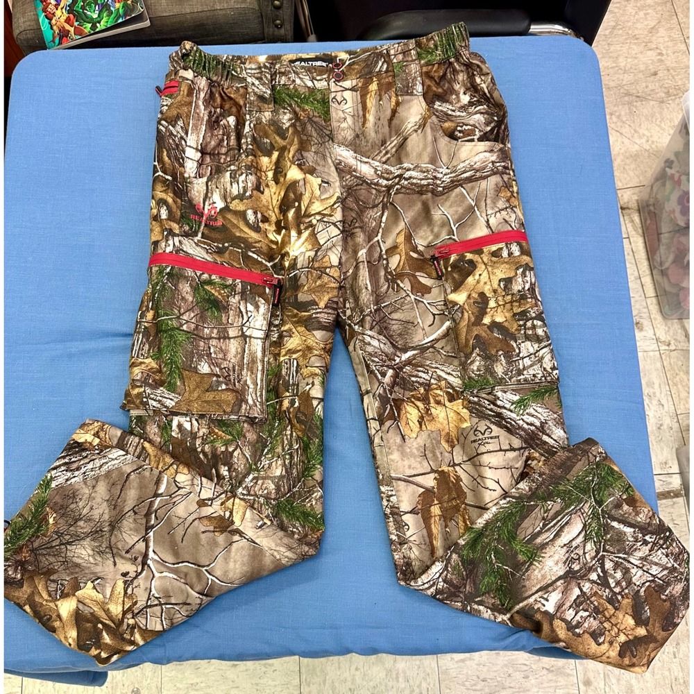 Realtree Xtra Camo Hunting Pants Mens Large Windproof Water / Odor Resistant